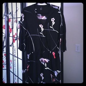 Black mini dress with pretty blossoms