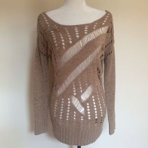 The Cue Beige Open Sweater