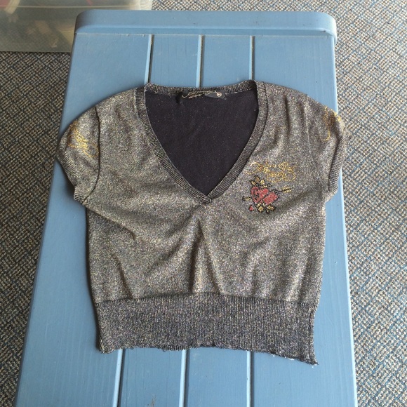 Ed Hardy cropped V-neck