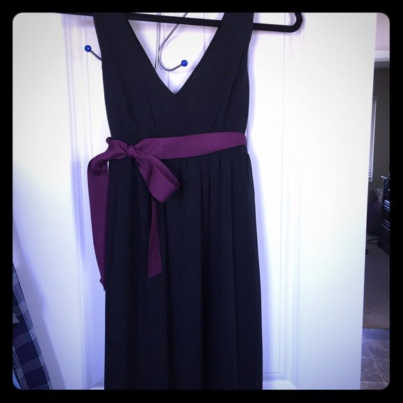 Black dress with maroon sash