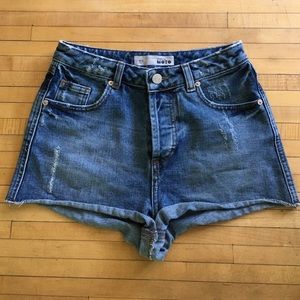 Topshop Moto High-Waisted Jean Shorts