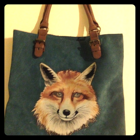 Anthropologie Miss Albright Garden Guest fox tote