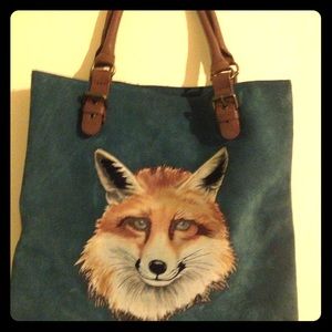 Anthropologie Miss Albright Garden Guest fox tote