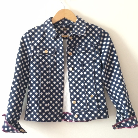 Kate Spade Gingham Check Denim Jacket