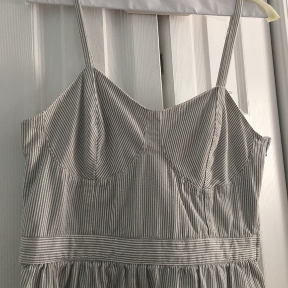 Gray and white striped Dress