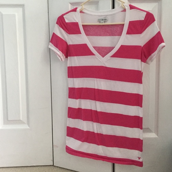 Short Sleeve American Eagle Striped Shirt