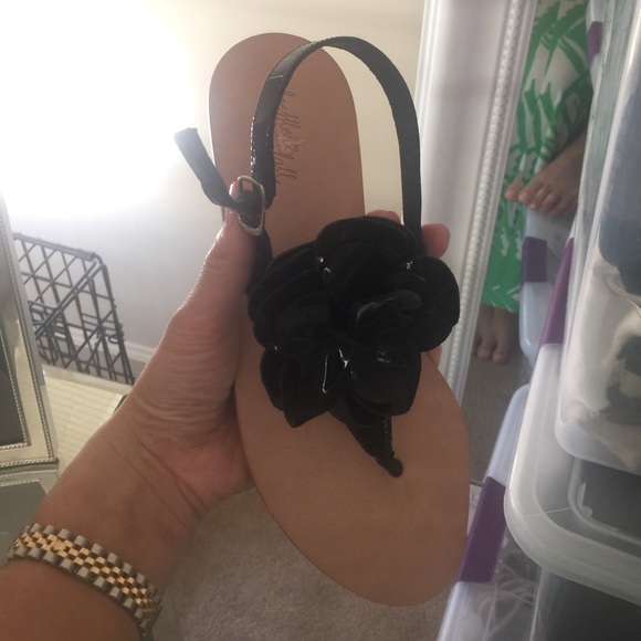 Loeffler Randall sandals black flower
