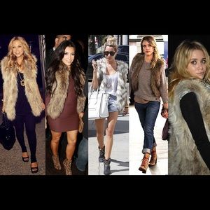 Beige color way Faux fur vest