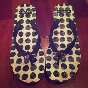 Brand new coach wedge flip flops!