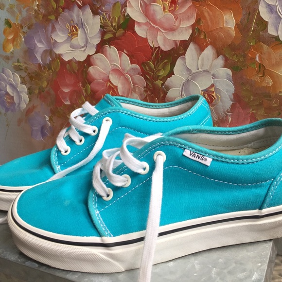 Teal Vans sneaks