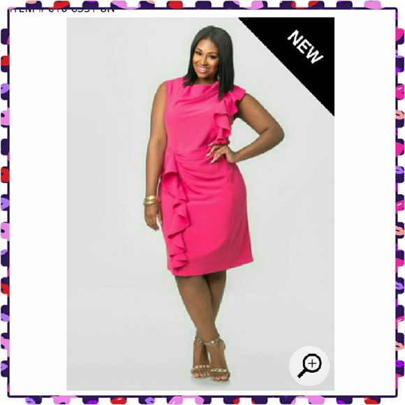 Plus size pink dress