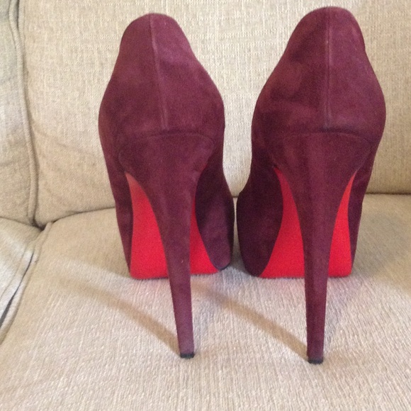 Christian Louboutin Shoes - Christian Louboutin Maroon Suede Platform