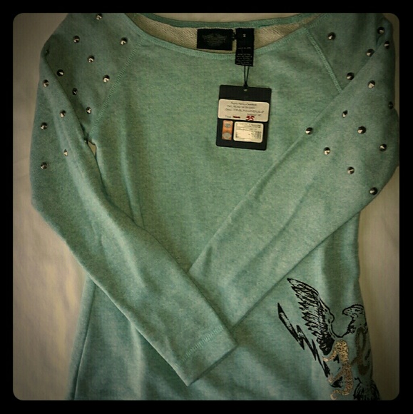 Harley Davidson stud sleeve sweatshirt
