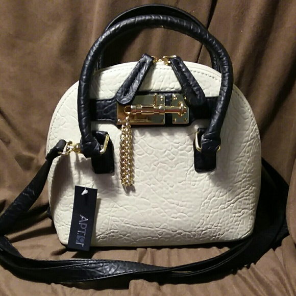 APT 9 black and cream shoulder bag - Picture 2 of 6