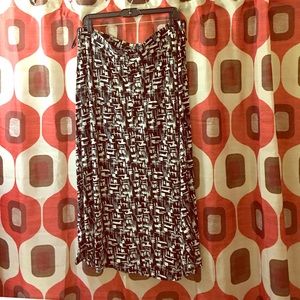 Black and white print maxi skirt