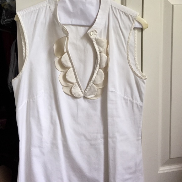 White j crew silk and cotton sleeveless top size 2