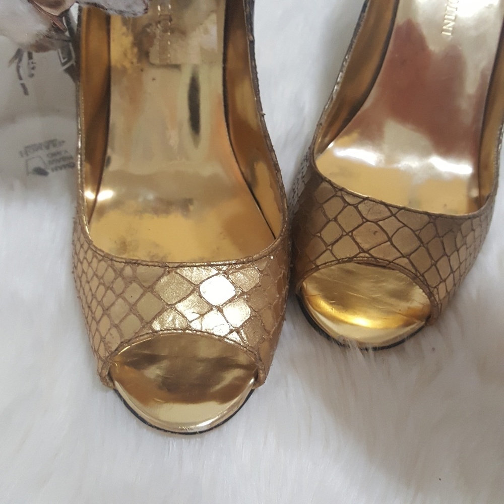 Enzo Angiolini Gold Ombre Maylie Peeptoe Toe Heels