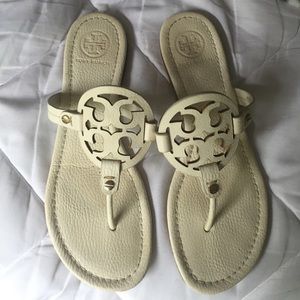 Never worn off white sandals