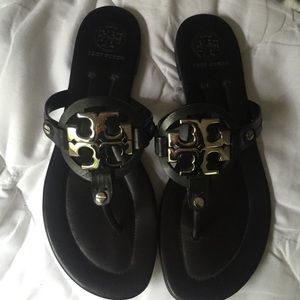 Black and silver sandals