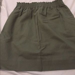 Olive elastic waist skirt