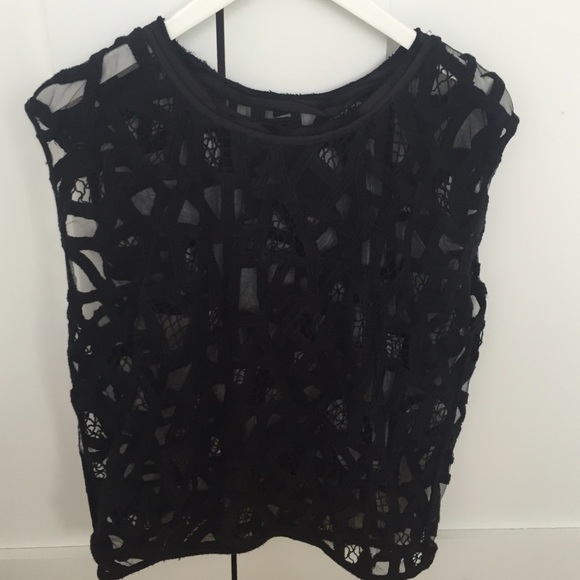 IRO black mesh top