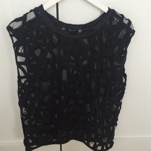 IRO black mesh top
