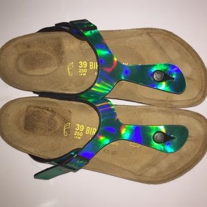 Blue Metallic Burkenstock Sandals sz 39