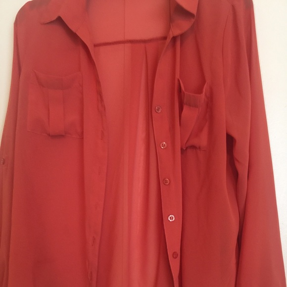 Burnt orange button up shirt