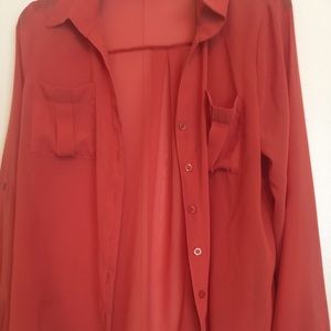 Burnt orange button up shirt