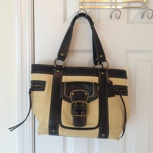 Super cute cream and black Coach bag.