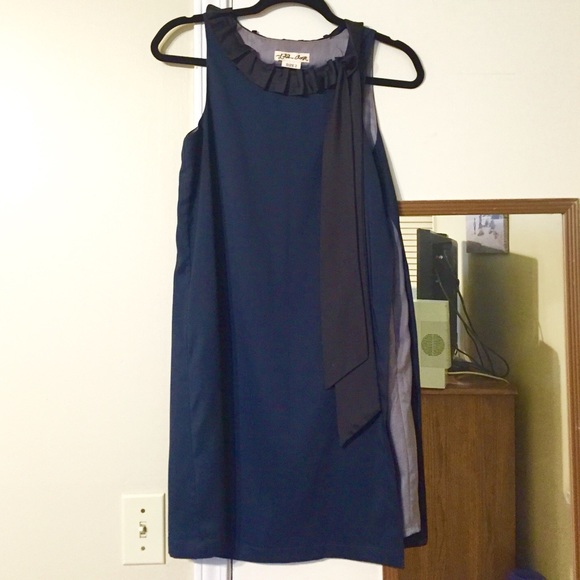 ANTHROPOLOGIE tie neck split dress
