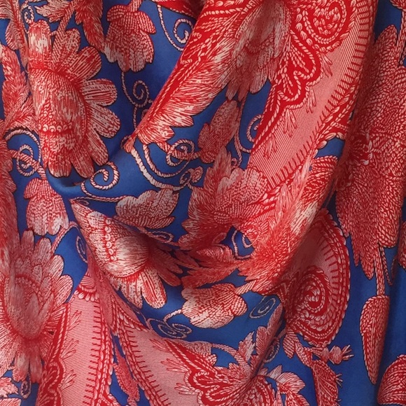 Silk Cowl Neck Paisley Tank Top