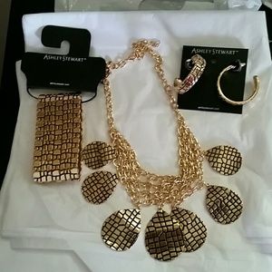 Matching bracelet, earrings and necklace set