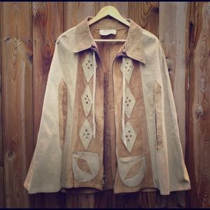 Vintage 1970's Suede Cape