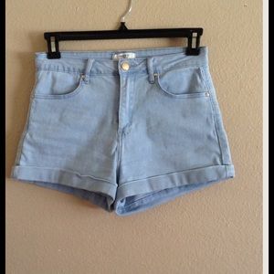 Light Denim High Waisted Shorts