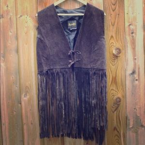 Vintage 1970's Suede Fringe Vest