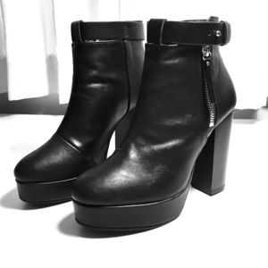 Platform Black Booties