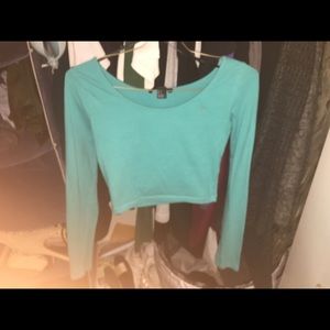 Mint blue/green crop top
