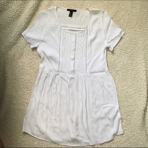 White Pintucked Smock Dress