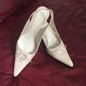 Nine West ivory sling backs
