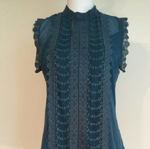 NWT sheer Teal blouse with matching camisole