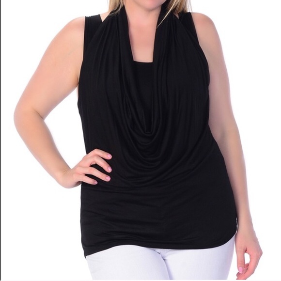 Drape sleeveless top PLUS
