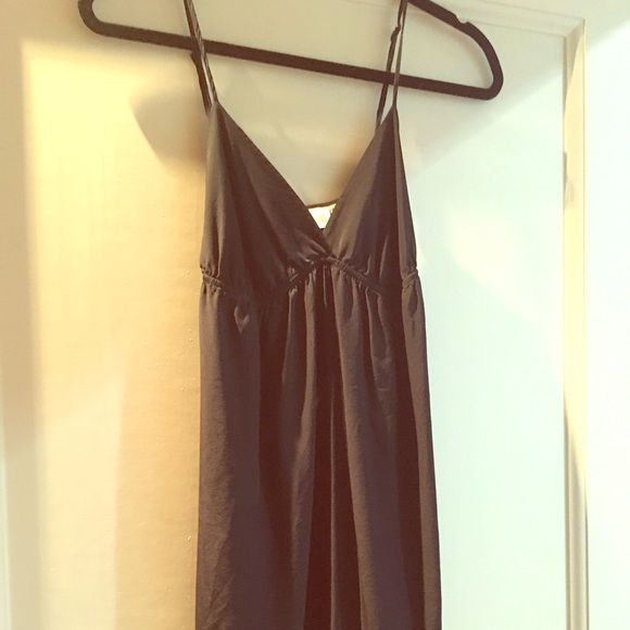 Yumi black 100% silk slip dress
