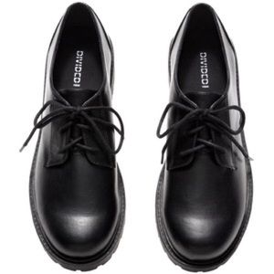 Black Leather Oxfords