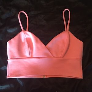 Topshop brand pink crop top