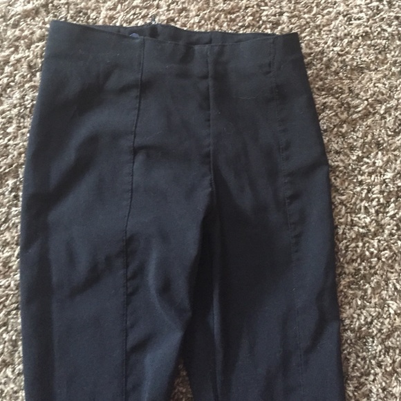 Black high waisted, skinny, dress pants.