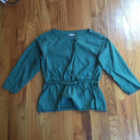 Gap green cotton blouse size xs