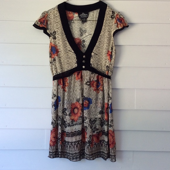 ‼️LAST CHANCE ‼️ Angie Light Summer Floral Blouse Blue Red Flowers