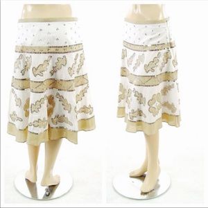 BCBG MAXAZRIA Tan Sequin Skirt