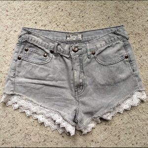 Free People High Wasted Lace Shorts